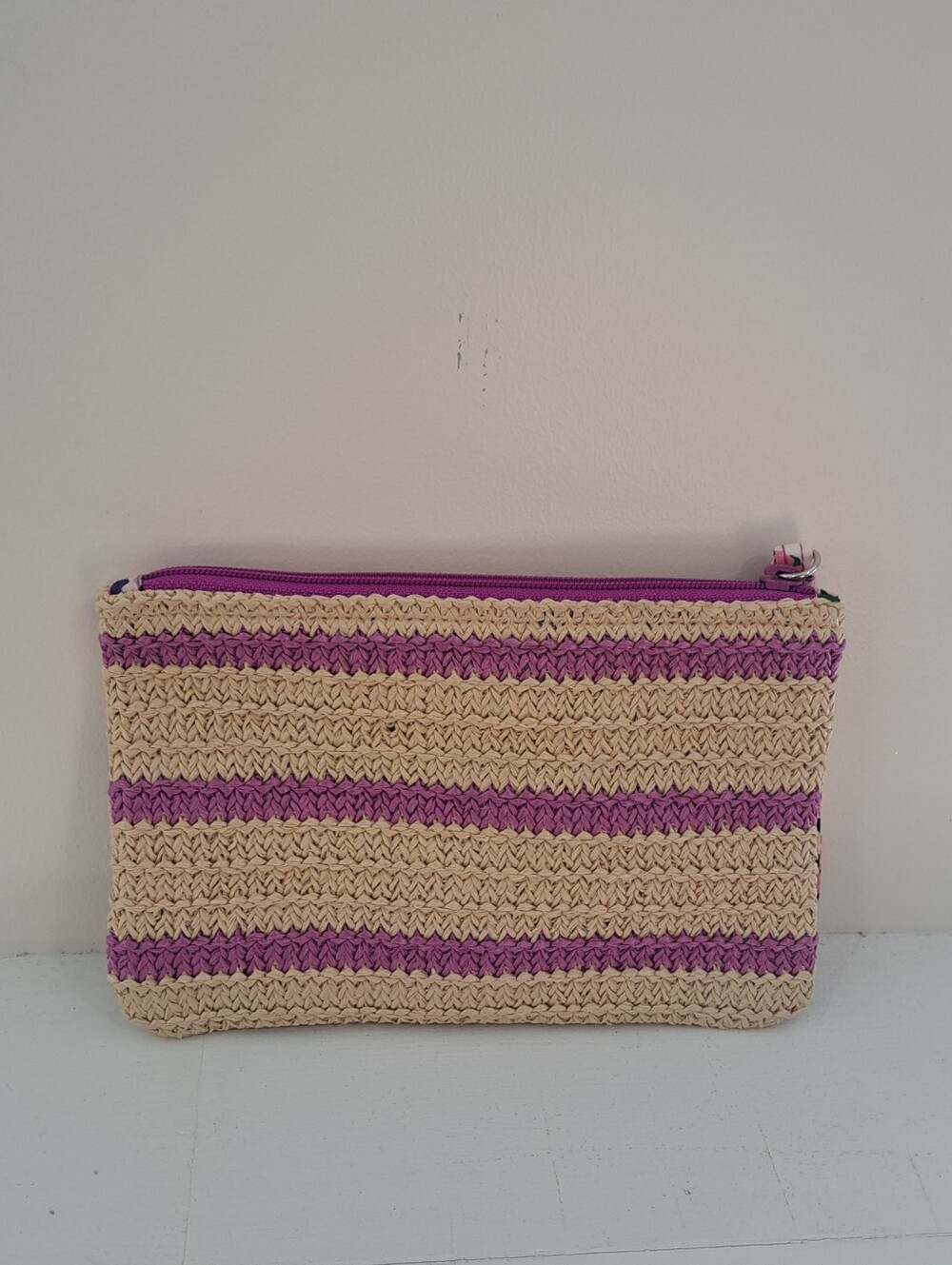 NWOT Vera Bradley Straw Clutch With Embroidered Crab Coastal Beach Ocean Mermaid - Picture 4 of 5